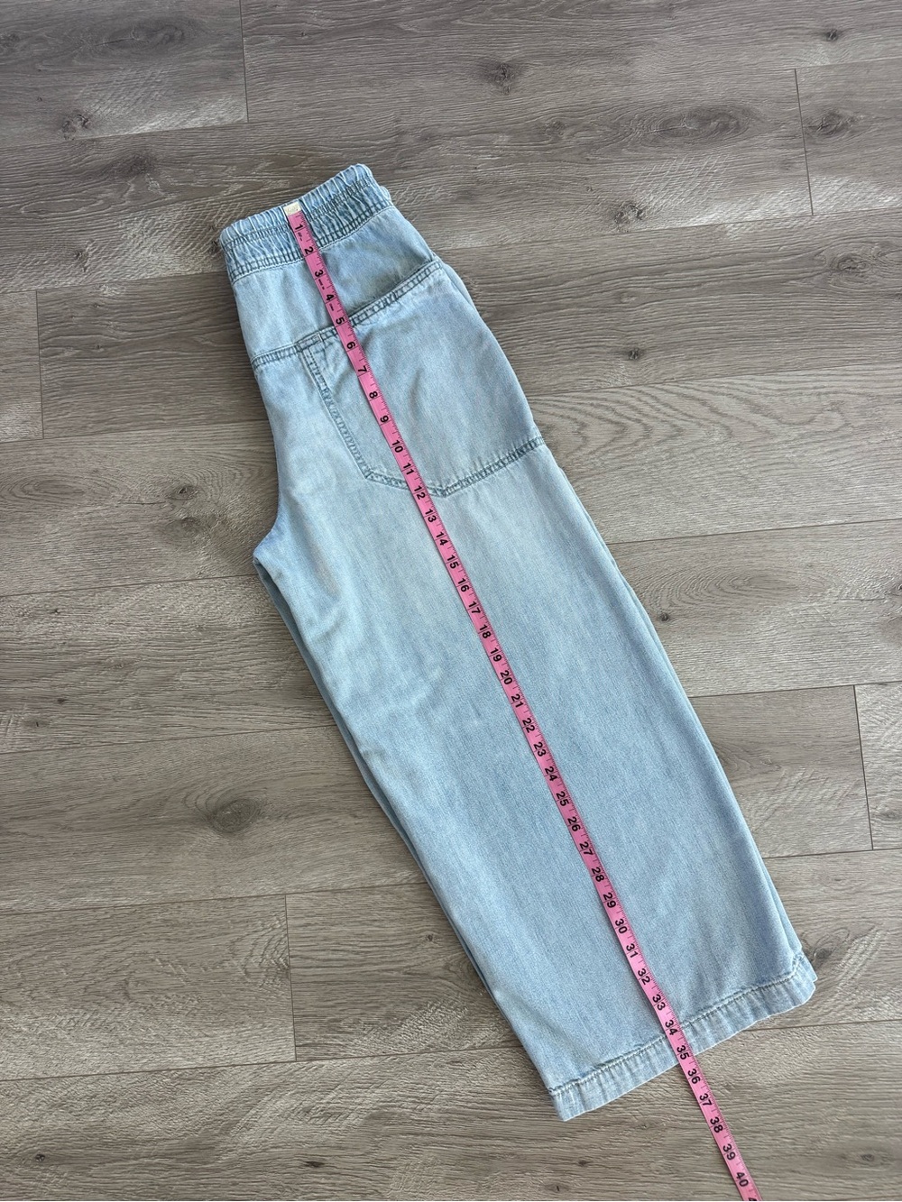 Free People We the Free Easy Peasy Pull-On Wide Leg Jeans Light Wash Size XS - Picture 13 of 15